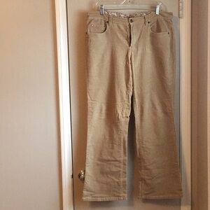 L.A. Blues Tan Straight Leg Women’s  Corduroy Pants Sz 12